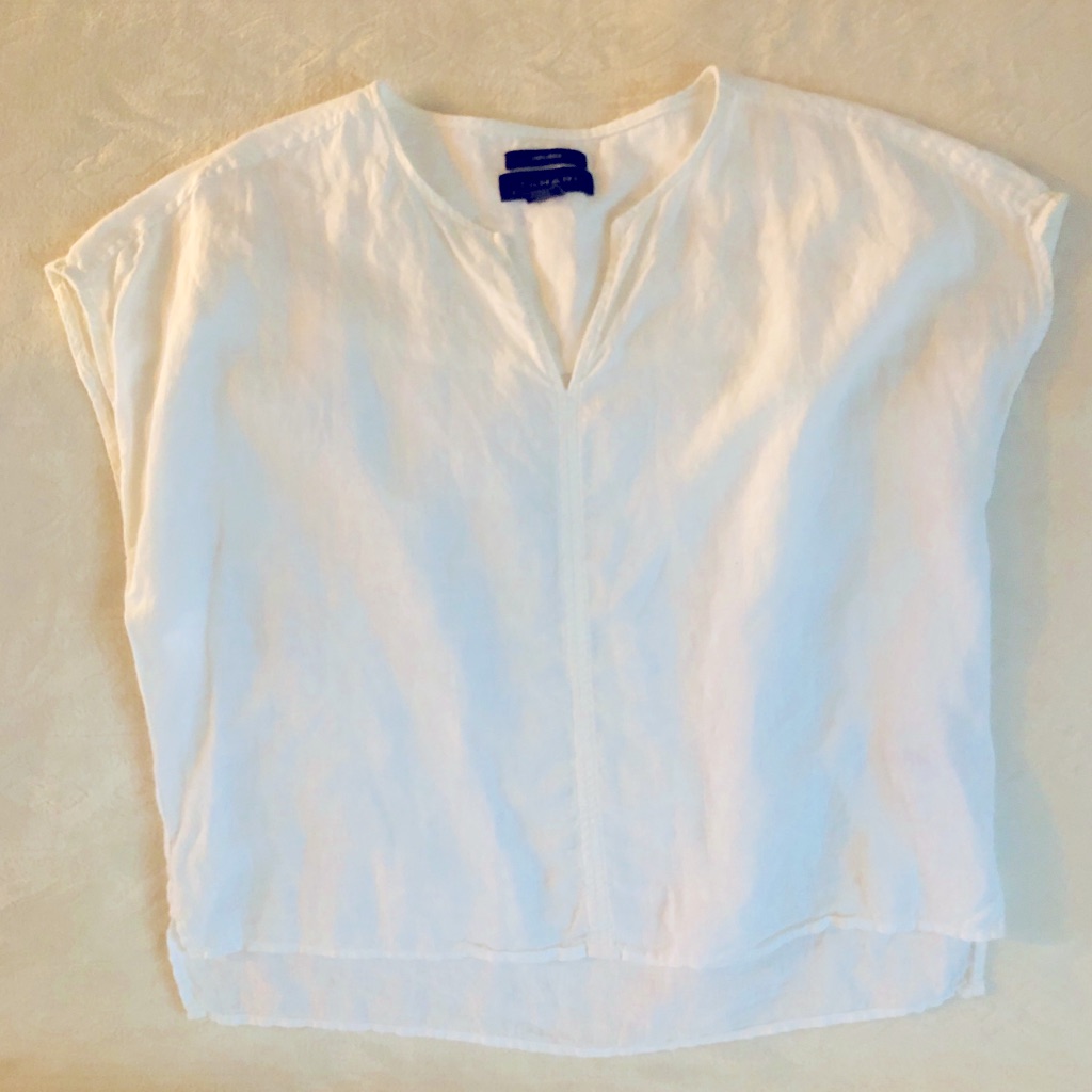 White Linen Top By Tahari